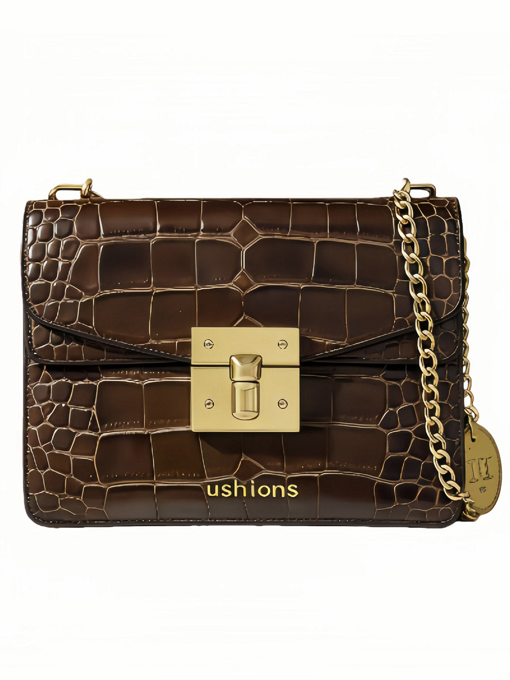 The Savannah Satchel-Crocodile-Embossed Leather Chain Crossbody