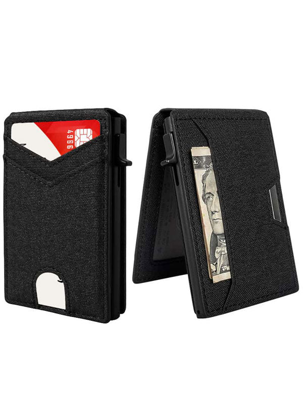 Aluminum Bifold Pop - Up RFID Blocking Credit Card Holder