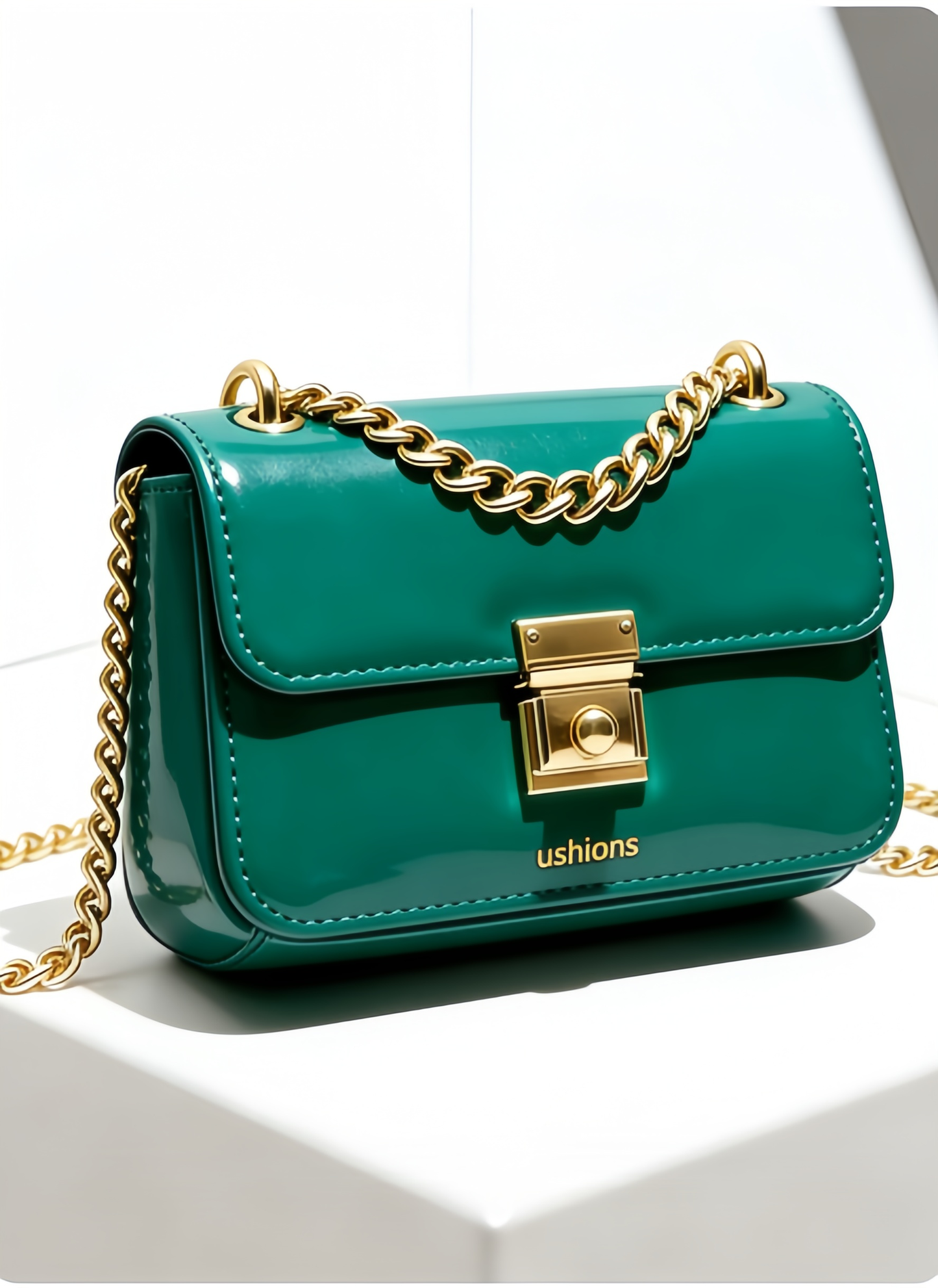 Velvet Moss-Emerald Green Mini Chain Crossbody Bag