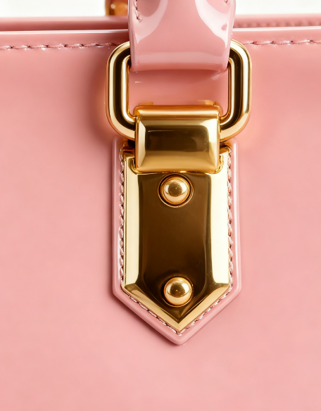 Pink Pulse - Pink Patent Leather Top-Handle Tote Bag