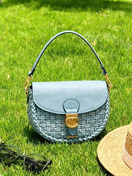 Blue Woven Saddle Bag: Artisanal Charm & Elegance