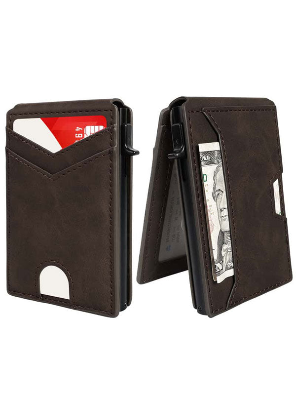 Aluminum Bifold Pop - Up RFID Blocking Credit Card Holder