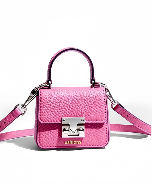 Mini Pink Textured Leather Crossbody Bag: Cute & Chic Essential