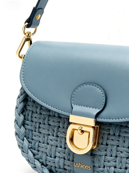 Blue Woven Saddle Bag: Artisanal Charm & Elegance