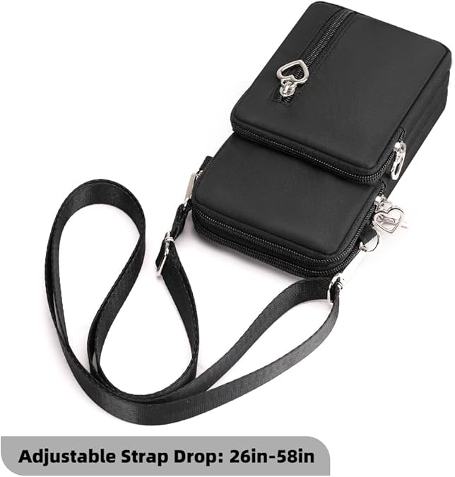 Mini Nylon Crossbody Bag for Women - Small adjustable strap