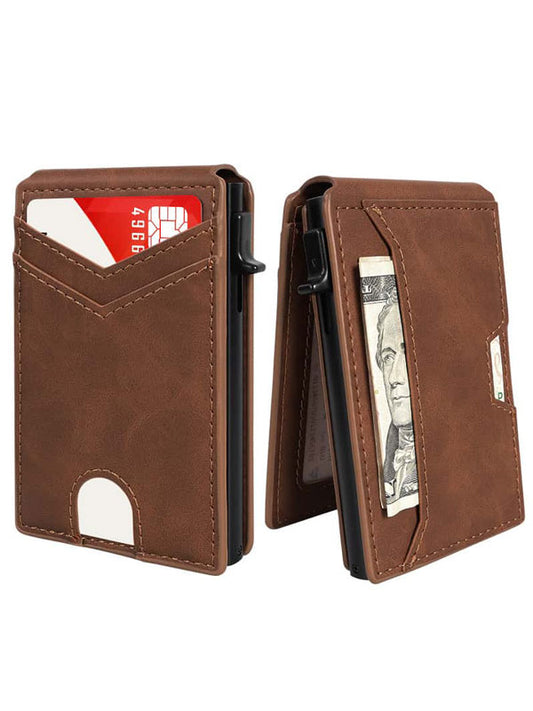 Aluminum Bifold Pop - Up RFID Blocking Credit Card Holder