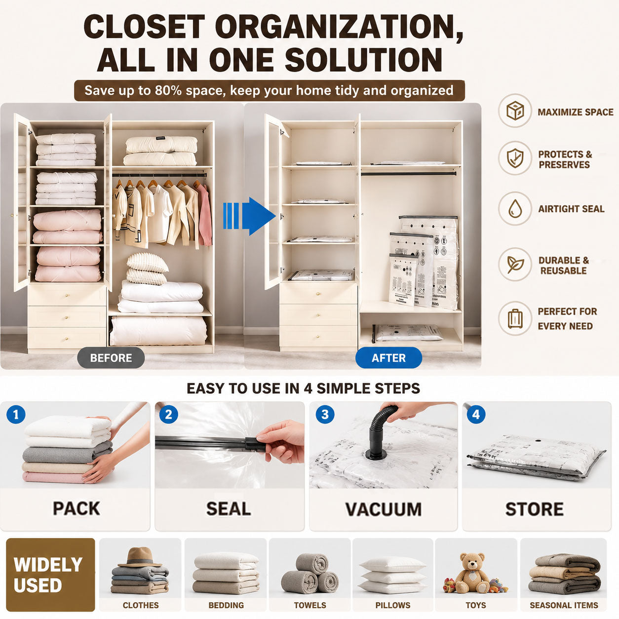 Travel Vacuum Storage – Perfect for Carry-On Suitcases