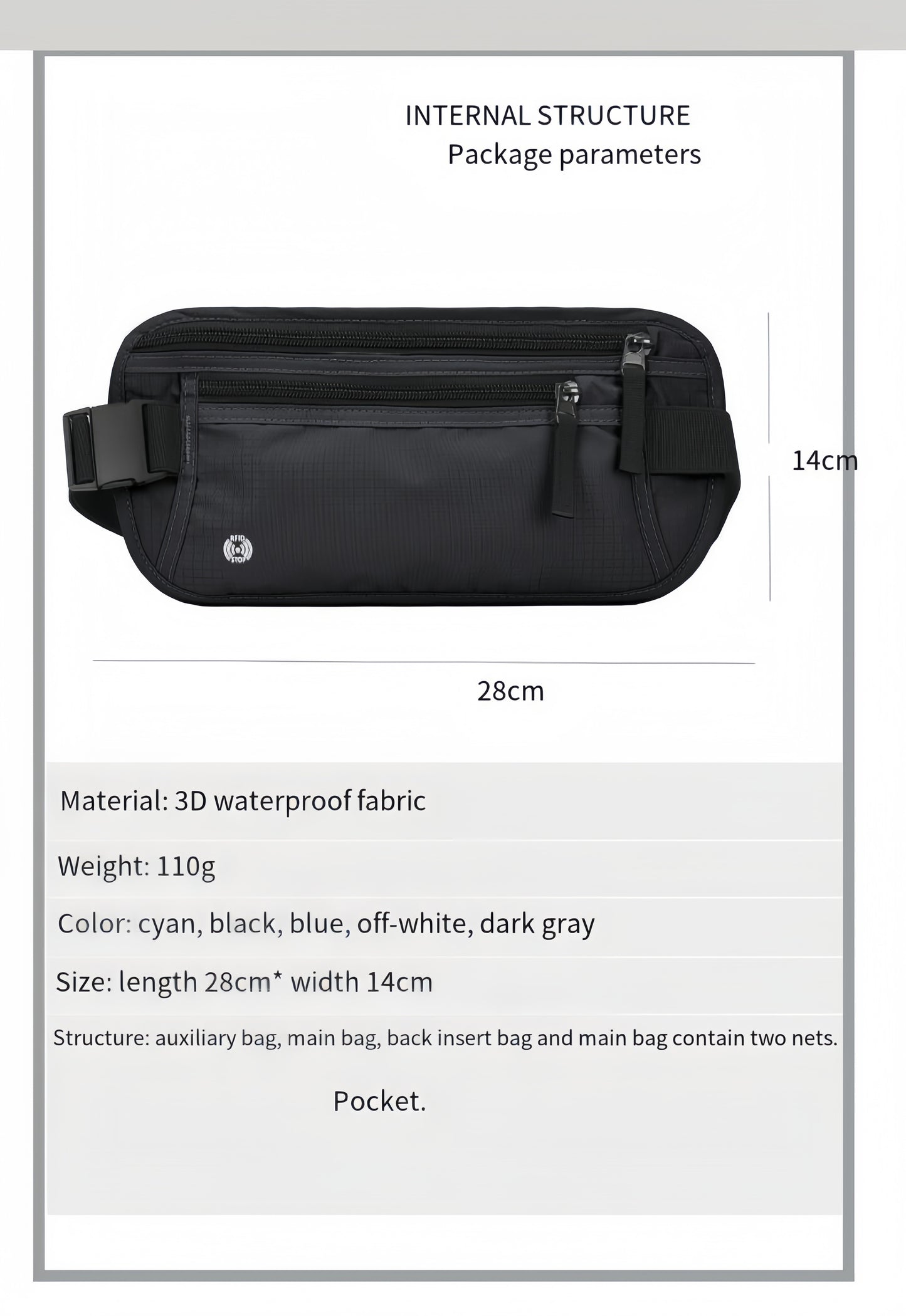 Travel Money Belt – RFID undercover Hidden Passport Holder