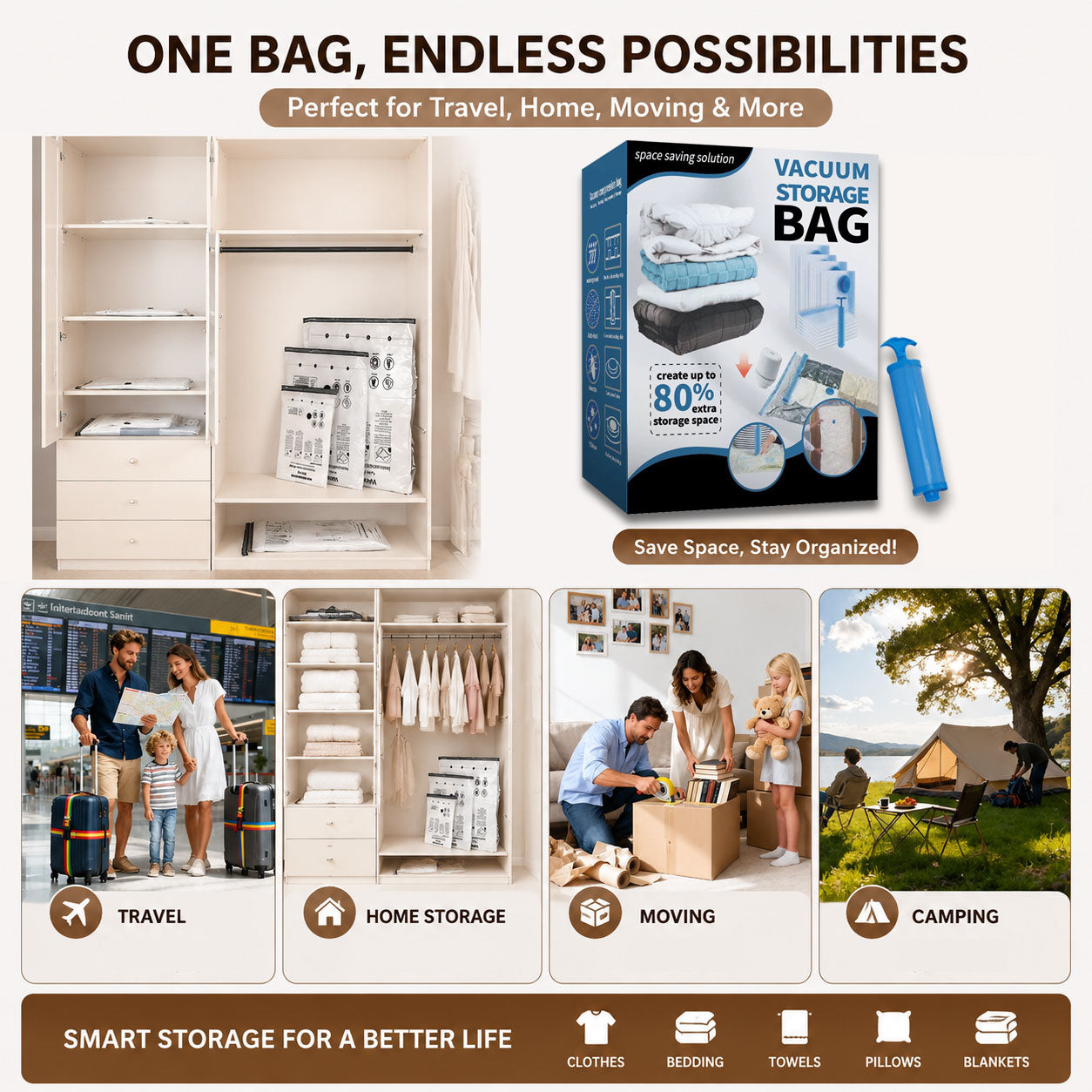 Travel Vacuum Storage – Perfect for Carry-On Suitcases