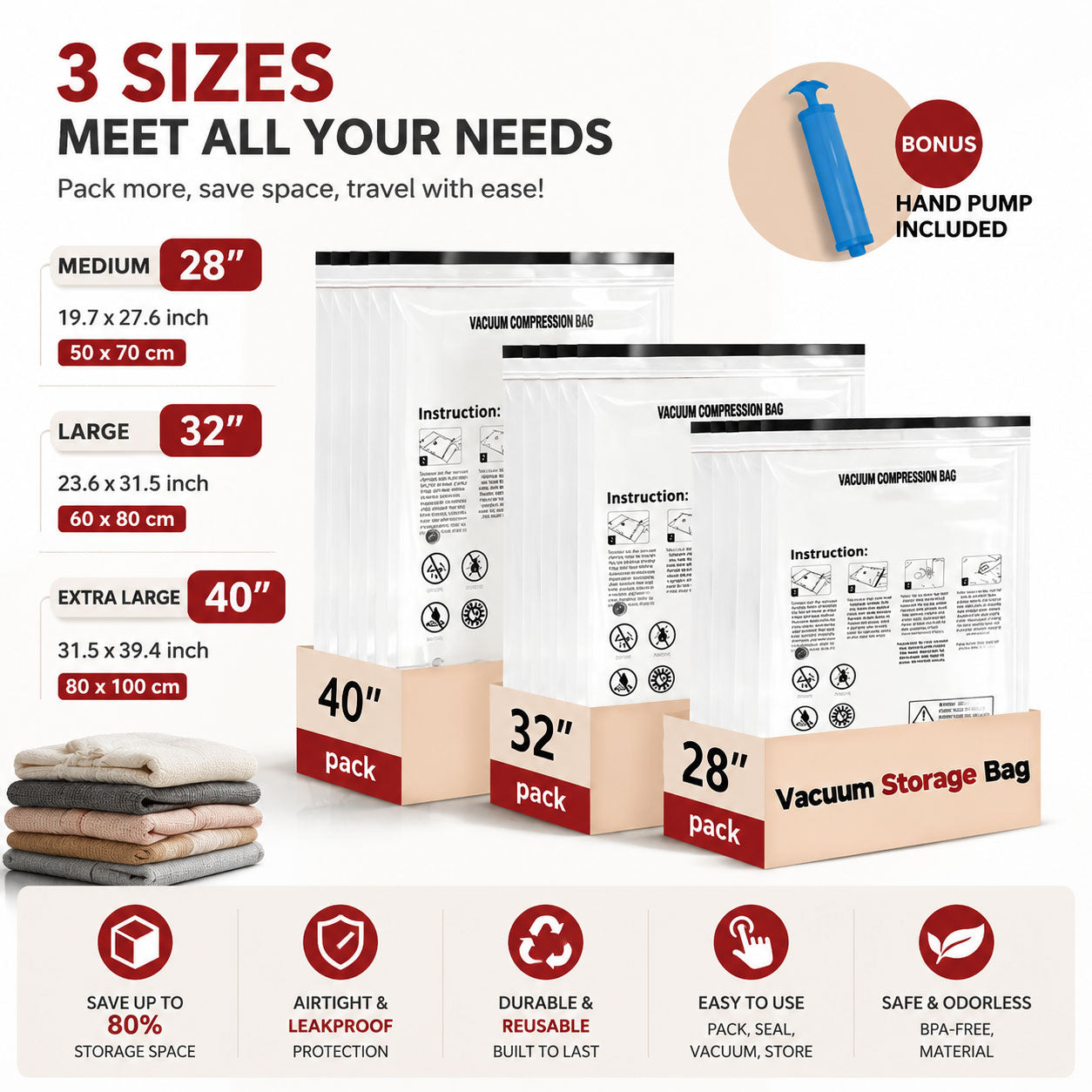 Travel Vacuum Storage – Perfect for Carry-On Suitcases