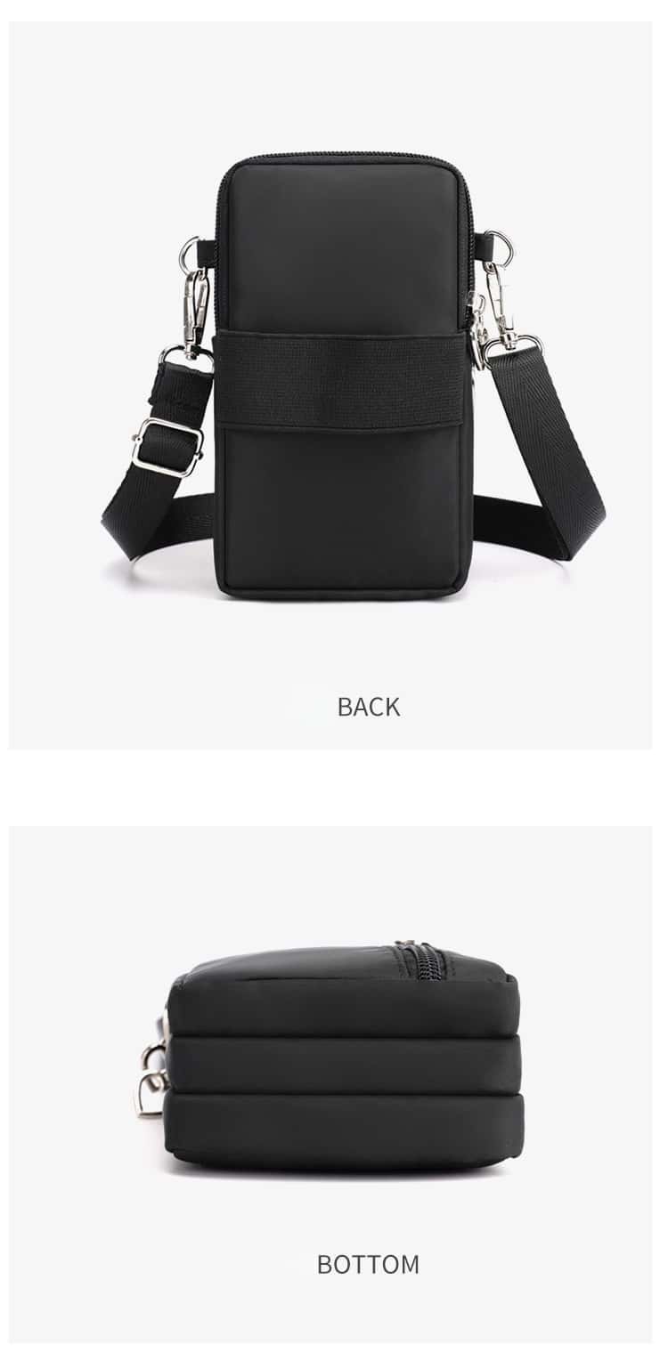 Mini Nylon Crossbody Bag for Women - Small adjustable strap