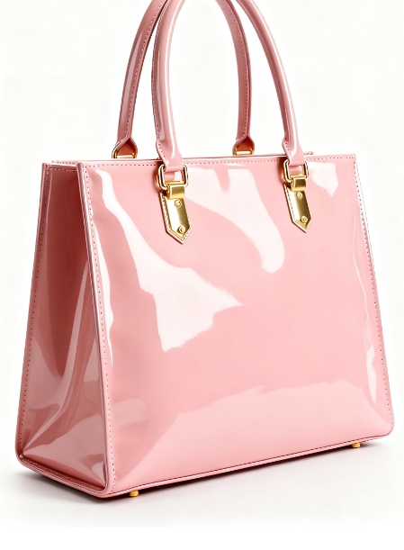 Pink Pulse - Pink Patent Leather Top-Handle Tote Bag
