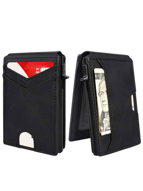Aluminum Bifold Pop - Up RFID Blocking Credit Card Holder