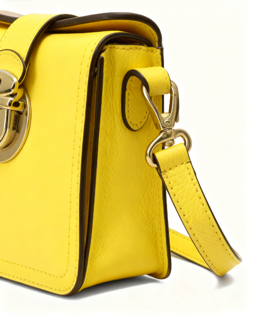 Yellow Crossbody Bag with Silver Hardware