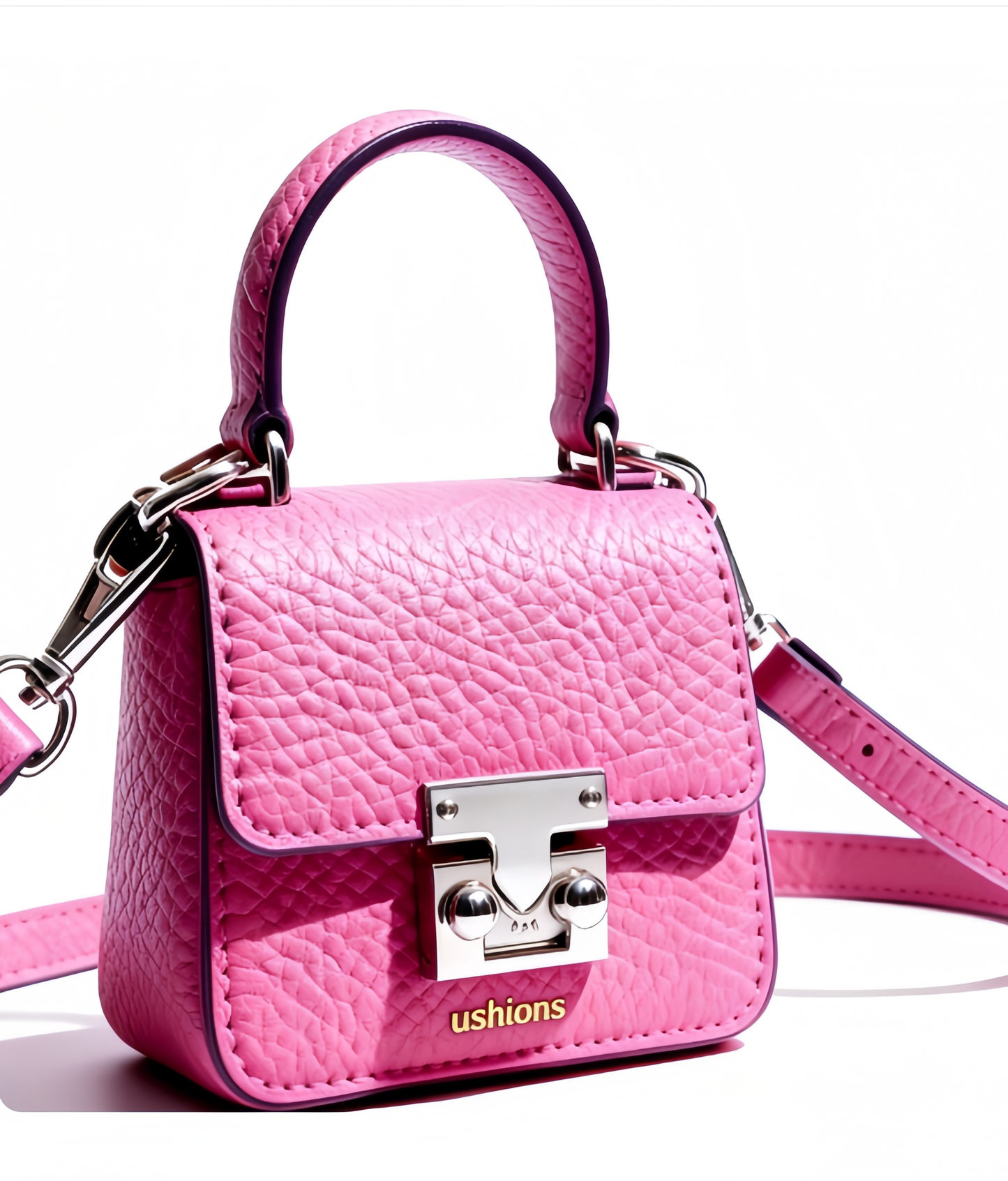 Mini Pink Textured Leather Crossbody Bag: Cute & Chic Essential