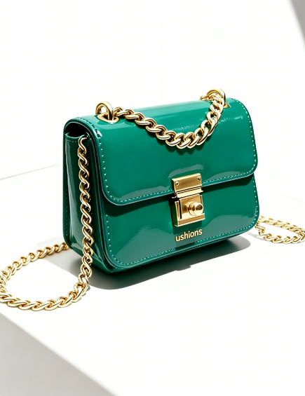Velvet Moss-Emerald Green Mini Chain Crossbody Bag
