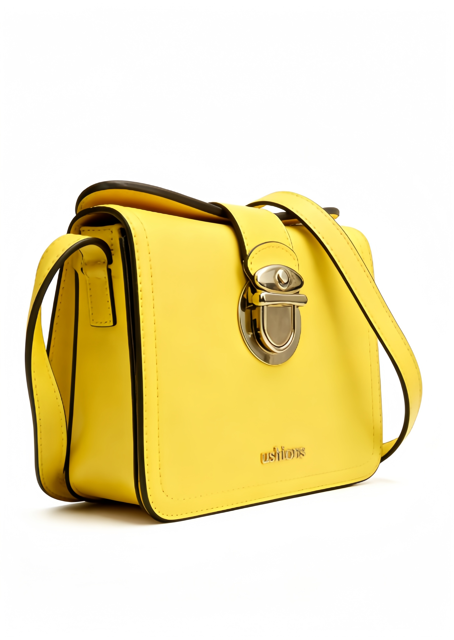 Yellow Crossbody Bag with Silver Hardware